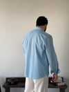 Lorenti Linen Karışımlı Mavi Gömlek