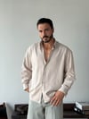 Maine Çizgili Bej Gömlek