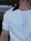 Nossa Kontrast Yaka Beyaz Triko