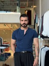 Odin Modal Henley Lacivert Tişört