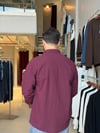 Ohio Yarı Oversize %100 Pamuk Bordo Gömlek