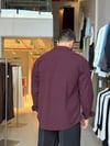 Ohio Yarı Oversize %100 Pamuk Bordo Gömlek