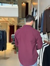 Ohio Yarı Oversize %100 Pamuk Bordo Gömlek