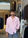 Ohio Yarı Oversize %100 Pamuk Gül Gömlek