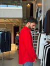 Ohio Yarı Oversize %100 Pamuk Kırmızı Gömlek