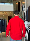 Ohio Yarı Oversize %100 Pamuk Kırmızı Gömlek