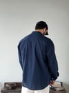 Ohio Yarı Oversize %100 Pamuk Lacivert Gömlek