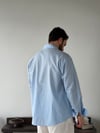 Ohio Yarı Oversize %100 Pamuk Mavi Gömlek