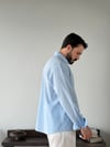 Ohio Yarı Oversize %100 Pamuk Mavi Gömlek