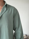 Ohio Yarı Oversize %100 Pamuk Mint Gömlek