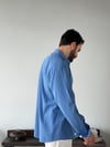 Ohio Yarı Oversize %100 Pamuk Saks Gömlek