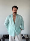 PureLine Yeşil Çizgili Gömlek