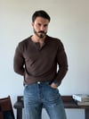 Ravon Düğmeli Kahve Triko