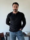 Ravon Düğmeli Siyah Triko
