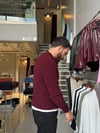 Skonder Bordo Fermuarlı Polo Yaka Triko