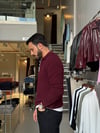 Skonder Bordo Fermuarlı Polo Yaka Triko