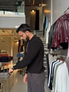 Skonder Siyah Fermuarlı Polo Yaka Triko