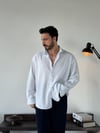 Soprano Oversize Çizgili Beyaz Gömlek