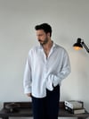Soprano Oversize Çizgili Beyaz Gömlek