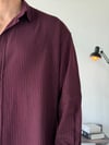 Soprano Oversize Çizgili Bordo Gömlek