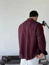 Soprano Oversize Çizgili Bordo Gömlek