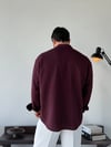Soprano Oversize Çizgili Bordo Gömlek