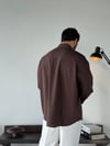 Soprano Oversize Çizgili Kahve Gömlek