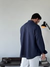 Soprano Oversize Çizgili Lacivert Gömlek