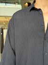 Soprano Oversize Çizgili Lacivert Gömlek