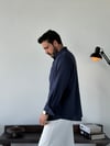 Soprano Oversize Çizgili Lacivert Gömlek