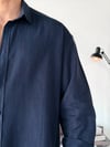 Soprano Oversize Çizgili Lacivert Gömlek