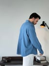 Soprano Oversize Çizgili Mavi Gömlek