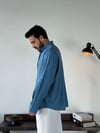 Soprano Oversize Çizgili Mavi Gömlek