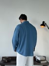 Soprano Oversize Çizgili Mavi Gömlek