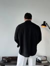 Soprano Oversize Çizgili Siyah Gömlek