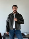 Steve Dark Haki Deri Ceket