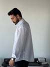 Tiero Oversize Çizgili Beyaz Gömlek