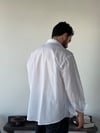 Tiero Oversize Çizgili Beyaz Gömlek