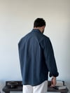 Tiero Oversize Çizgili Lacivert Gömlek