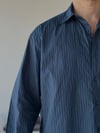 Tiero Oversize Çizgili Lacivert Gömlek