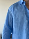 Tiero Oversize Çizgili Mavi Gömlek