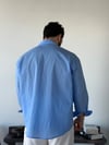 Tiero Oversize Çizgili Mavi Gömlek
