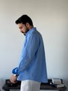 Tiero Oversize Çizgili Mavi Gömlek