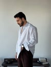 Valeria Oversize Beyaz Keten Gömlek
