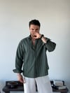 Valeria Oversize Haki Keten Gömlek