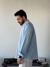 Valeria Oversize Mavi Keten Gömlek
