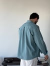 Valeria Oversize Mint Keten Gömlek