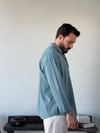 Valeria Oversize Mint Keten Gömlek