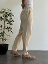 Vitinia Dark Bej Keten Pantolon