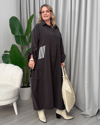 Adele Salaş Elbise Kahverengi